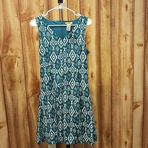 Modcloth Green White Tropical Treatment Dress